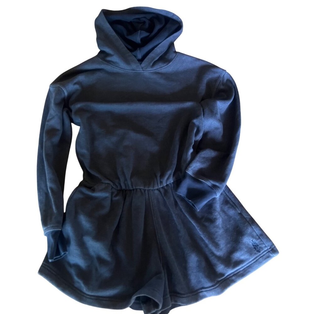 Free People Such a Flirt Romper Navy Blue Hooded Open Back Long Sleeve XS & S NE - Picture 5 of 16